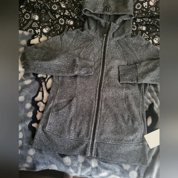 Lululemon scuba hoodie rare  speckled black, size 14. NWT. - Picture 5 of 12